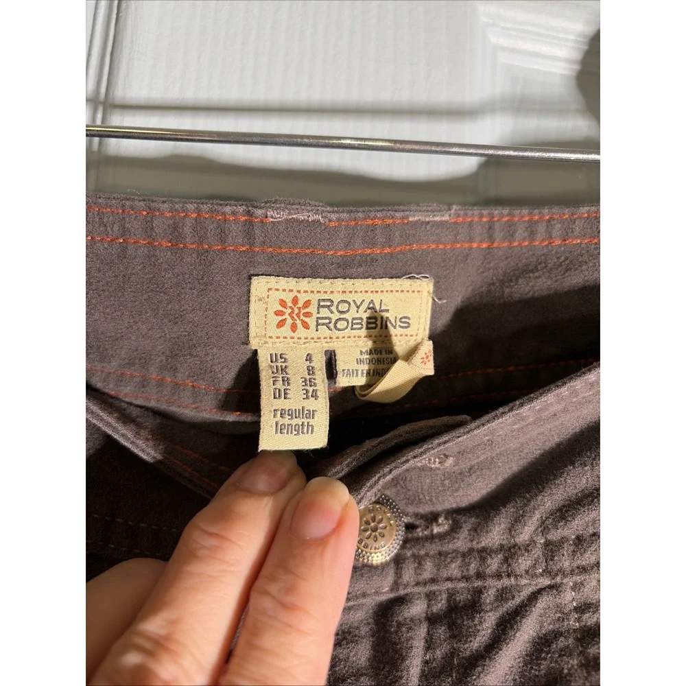 Royal Robbin's Gray Cotton/ Spandex Hiking Pants. Boot Cut. Sz 4